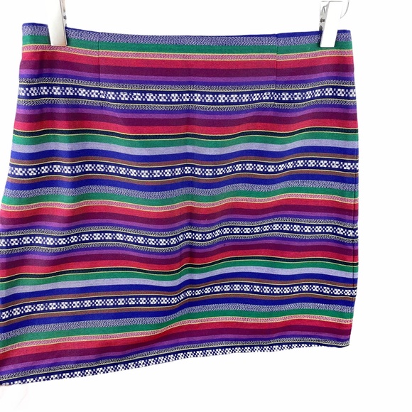 Shrinking Violet Multicolored Tribal Mini Skirt Medium - Picture 7 of 11